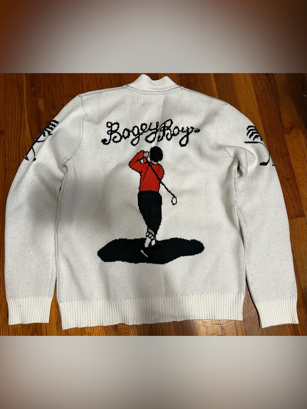 Bogey Boys Men’s White Golf cardigan size small